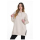 Target Γυναικείο φούτερ Loose Hoodie Side Slits Fleece ''Joyful''